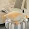 Deerlux 16" Handwoven Cotton Throw Pillow Cover with Striped Lines, Yellow QI004310.YL - alternate 7